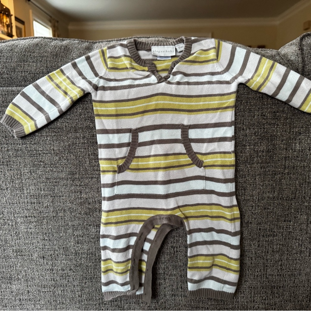 Elegant Baby Striped Kids Footie - muted colors